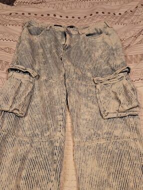 wild fable Blue and White Striped Cargo Jeans